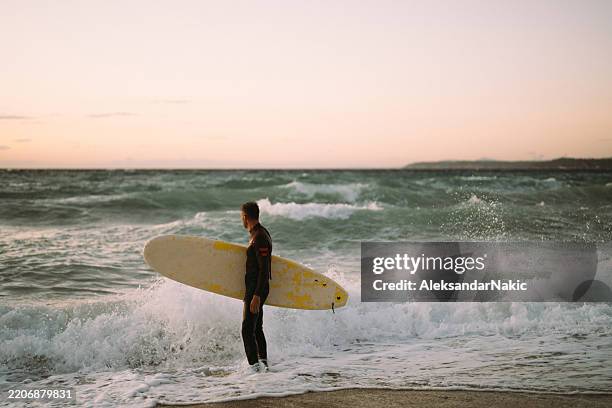 surf-ready - surfer stock pictures, royalty-free photos & images