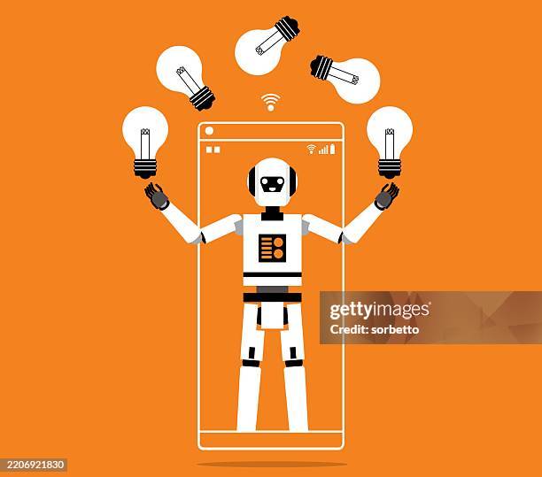 lightbulb - artificial intelligence - multitasking computer stock illustrations