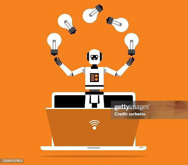 lightbulb - cyborg - juggler stock illustrations
