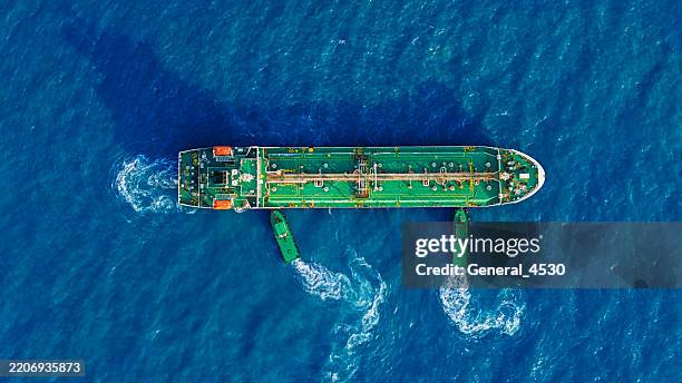 aerial top view oil tanker ship. - oil tanker ship stock pictures, royalty-free photos & images