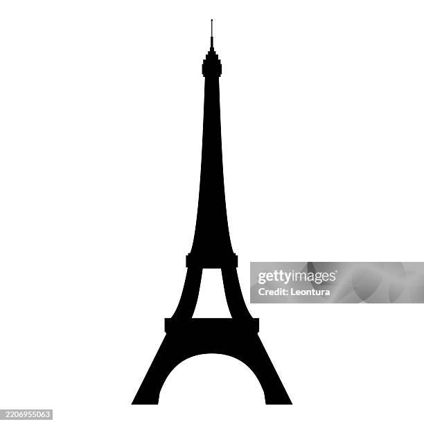 simple eiffel tower silhouette - paris cityscape stock illustrations