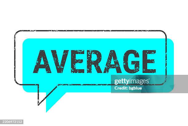 average - blue grunge speech bubble on blank background - medium size enterprise stock illustrations