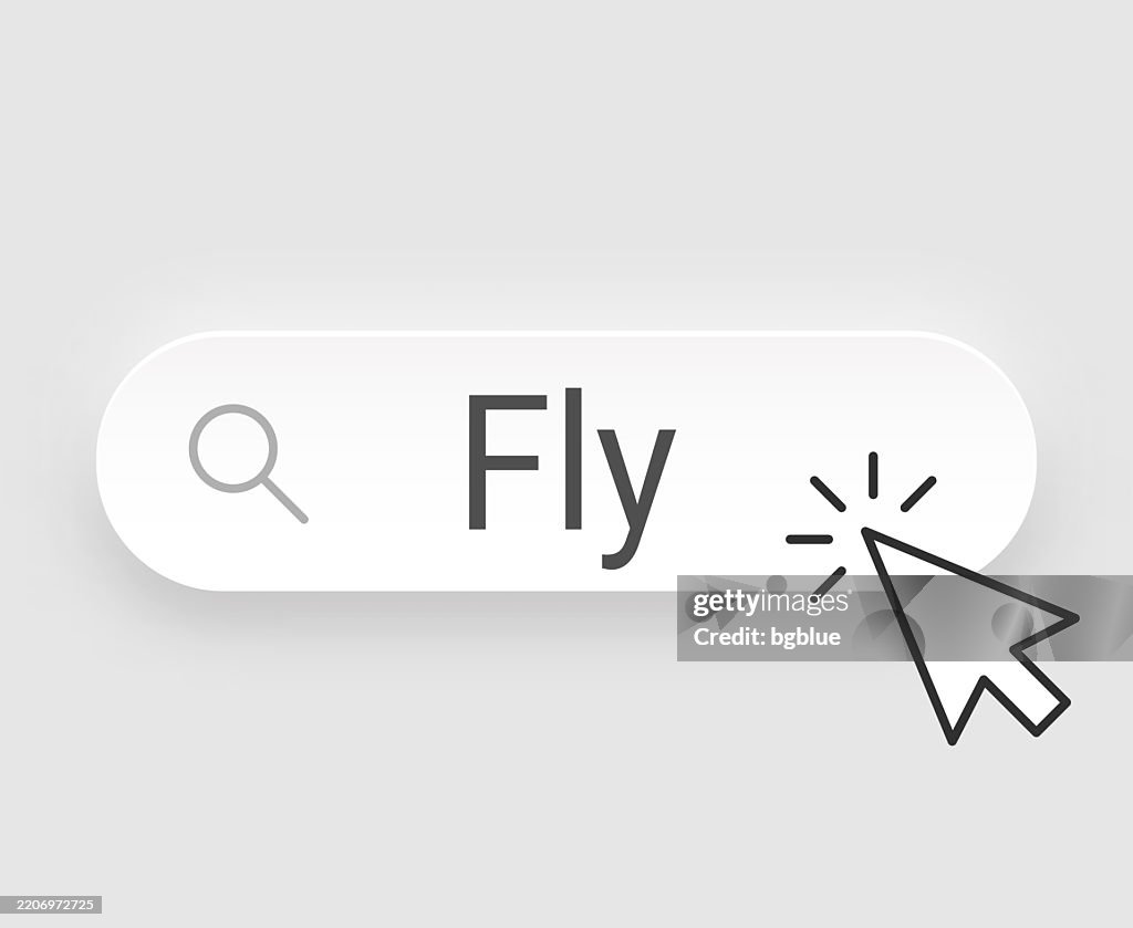 Fly Search Bar With Cursor On Blank Background High-Res Vector Graphic ...
