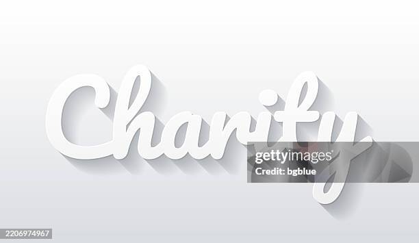 charity - flat design with paper cut effect on blank background - charity logo stock illustrations