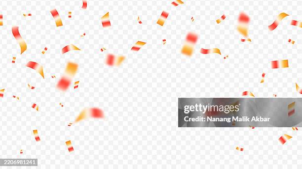gold confetti falling with transparent background - confetti falling transparent stock illustrations