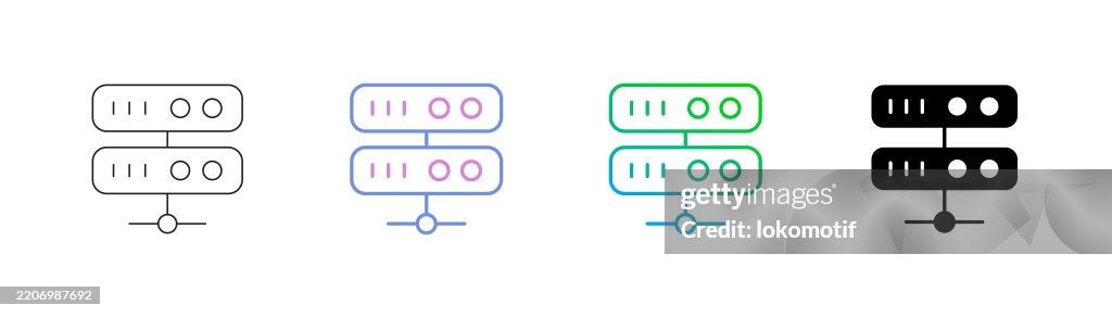 Server Icon has four styles: Editable Stroke Line, Duocolor Line, Gradient Line, and Solid. It is suitable for web design, mobile apps, UI, UX, and GUI design.