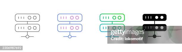 server icon has four styles: editable stroke line, duocolor line, gradient line, and solid. it is suitable for web design, mobile apps, ui, ux, and gui design. - spatholobus suberectus dunn stock illustrations