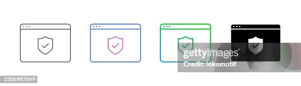 vpn browsing icon hat vier stile: bearbeitbare strichlinie, duocolor-linie, verlaufslinie und durchgezogen. es eignet sich für webdesign, mobile apps, ui-, ux- und gui-design. - vpn stock-grafiken, -clipart, -cartoons und -symbole