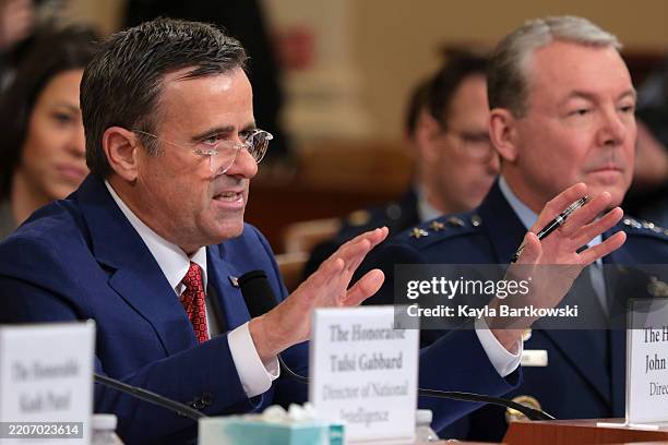 Central Intelligence Agency Director John Ratcliffe testifies during an annual worldwide threats assessment hearing at the Longworth House Office...