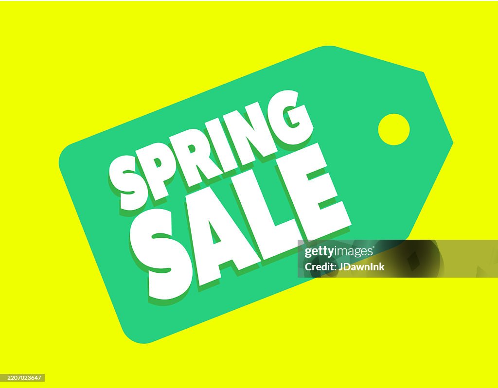 Spring Sale Web Banner Price Tag Shaped Design Template High-Res Vector ...