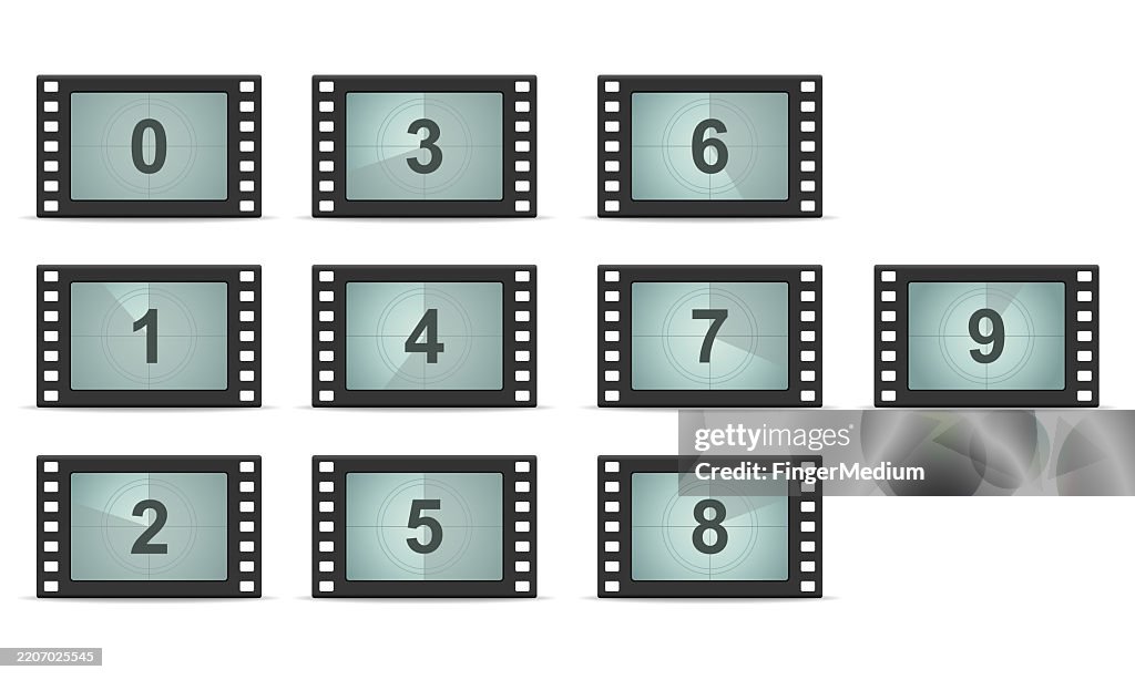 Movie Loading Numbers Vintage Movie Countdown Number Set High-Res Vector Graphic - Getty Images