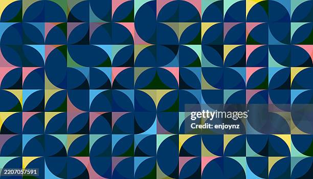 ilustrações de stock, clip art, desenhos animados e ícones de seamless colorful shapes pattern background - vanguardista