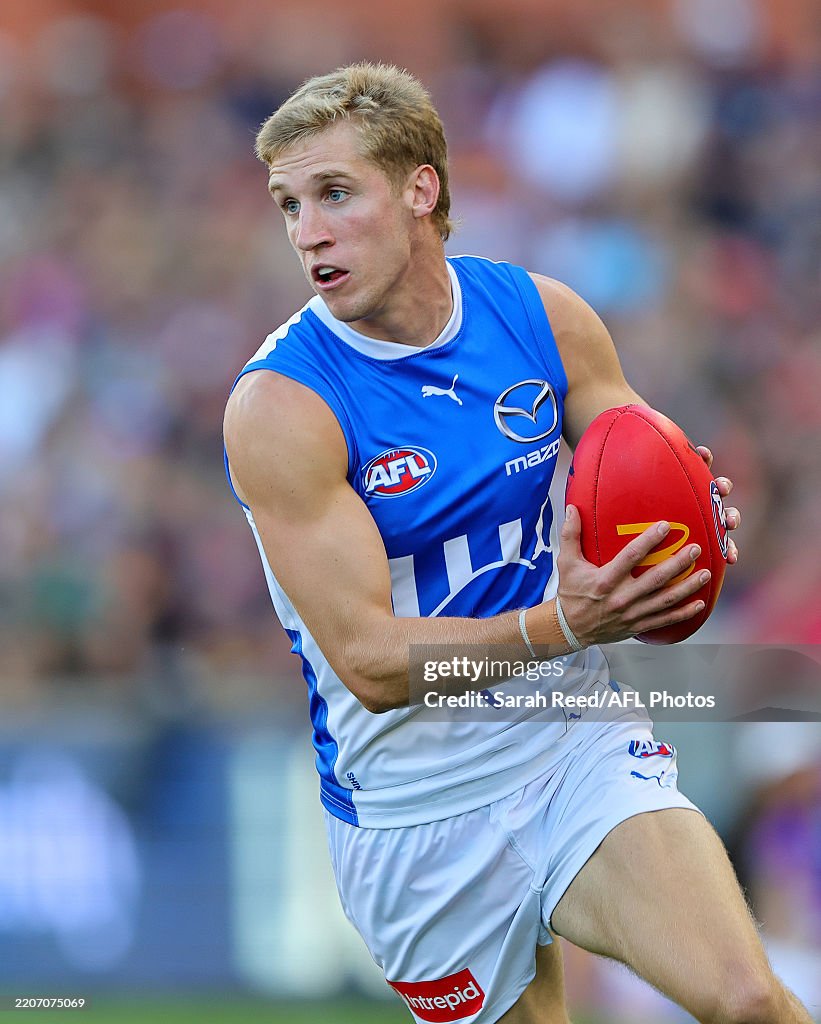 Dylan Stephens Dylan Stephens of the Kangaroos during the 2025 AFL Round 03 match ...