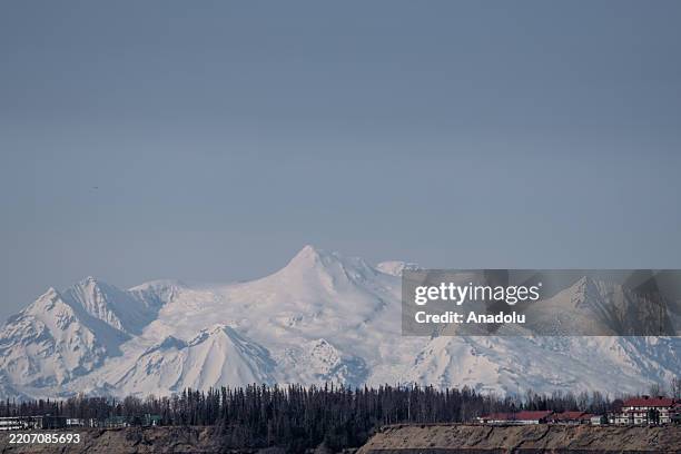 View of the Mount Spurr Volcano as seismic and geothermal activity is increasing at the 3,374-meter-high Mount Spurr Volcano, located about 81 miles...