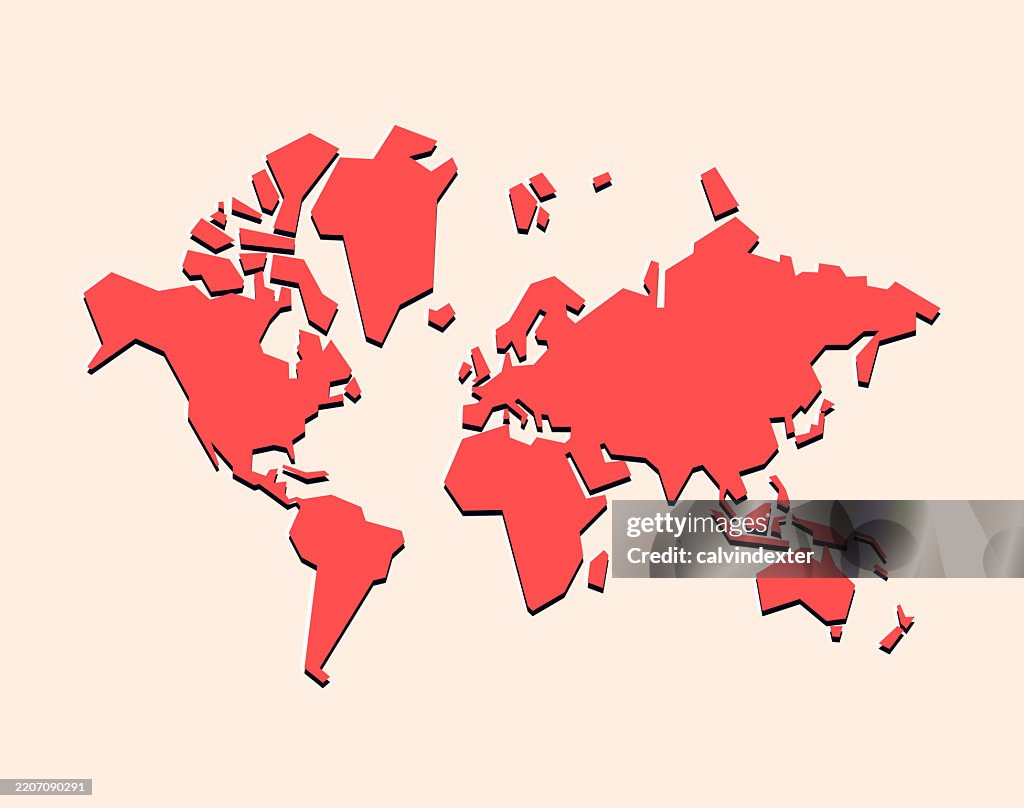 World Mappoint Shape World Map Minimal Geometric Shapes High-Res Vector Graphic - Getty Images