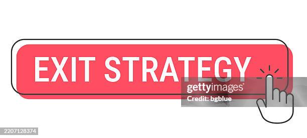 Exit Strategy Click Button With Hand Cursor On White Background High ...