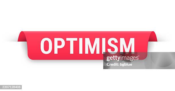 Optimist Ribbons Optimism Red Banner Bookmark Ribbon Label On White Background High-Res ...