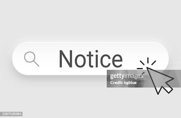 notice - search bar with cursor on blank background - surrounded by technology stock illustrations