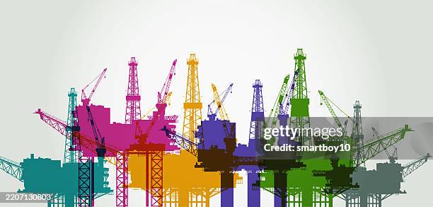 oil rigs or platforms - oil production platform stock illustrations