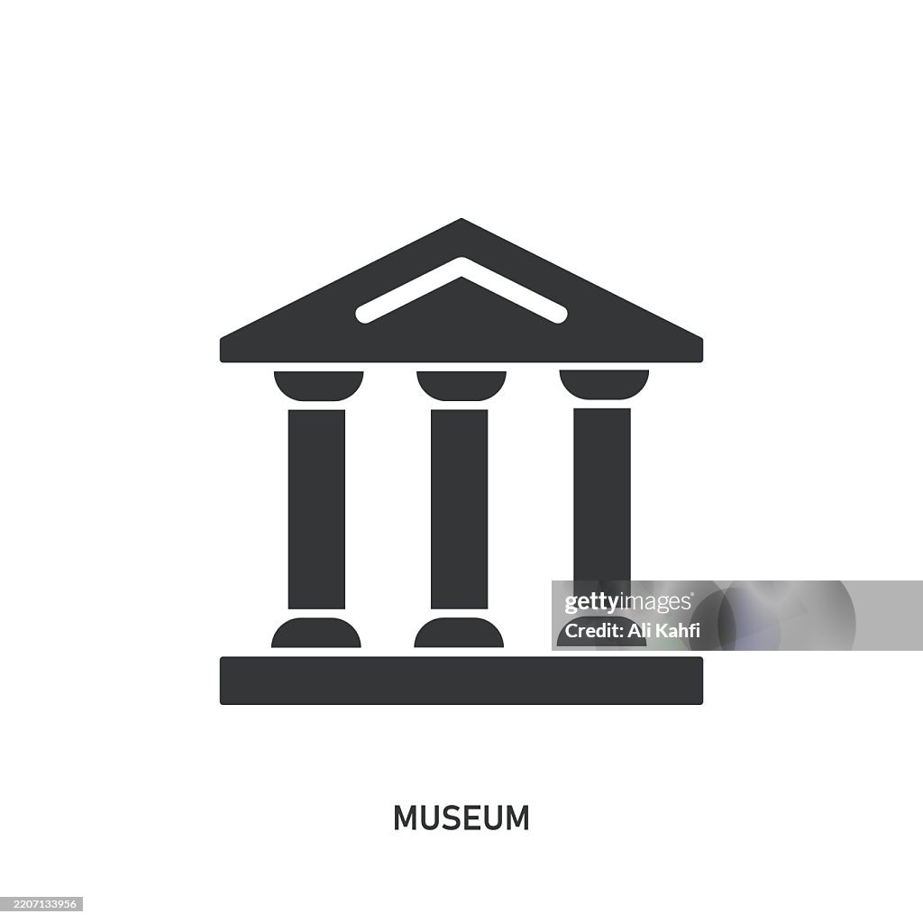 Museum glyph solid icon. Solid icon that can be applied anywhere, simple, pixel perfect and modern style.
