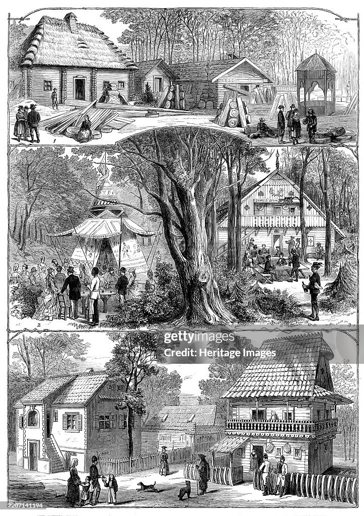 The Vienna Exhibition:. Styrian Alpine Hut. 2. Indian Wigwam. 3. Styrian Winehouse...