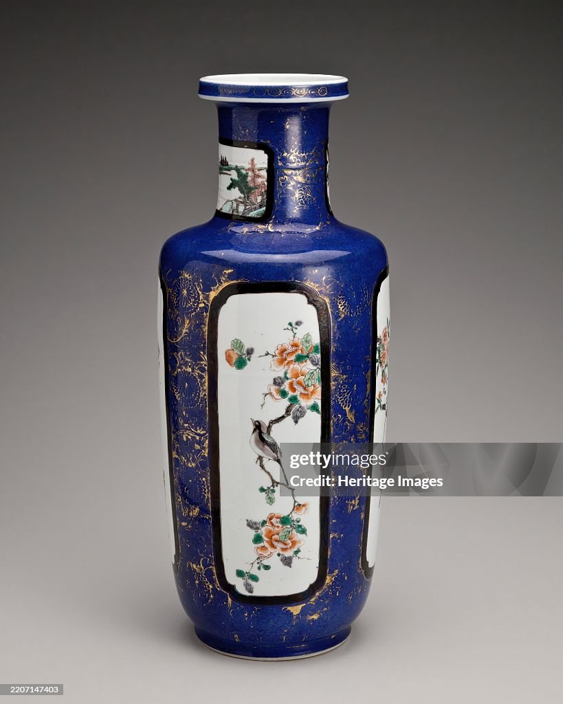 Vase With Flower And Bird Panels