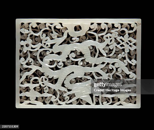 Openwork plaque with dragon design, 1573-1620. Creator: Unknown.