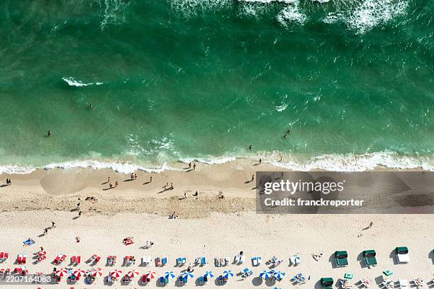 miami beach aerial view - miami beach stock pictures, royalty-free photos & images