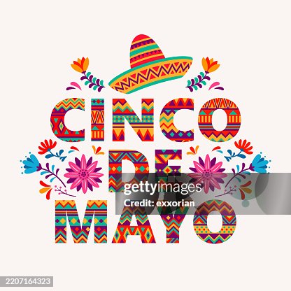 Cinco De Mayo on Mexican Pattern Cinco De Mayo on Mexican Pattern