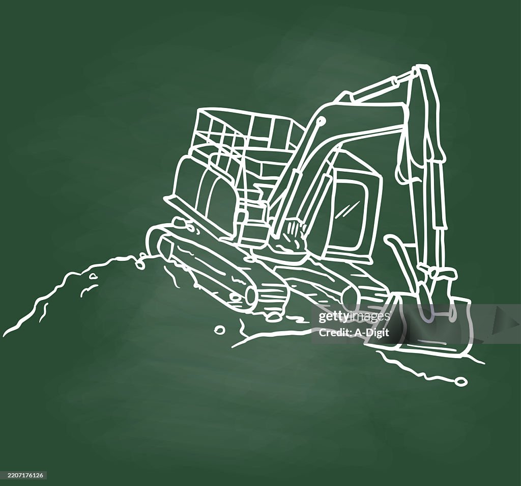 GroundLevellingHeavyEquipmentChalkboard