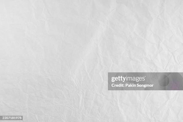texture of crumpled white paper use for background. - crumpled stock pictures, royalty-free photos & images