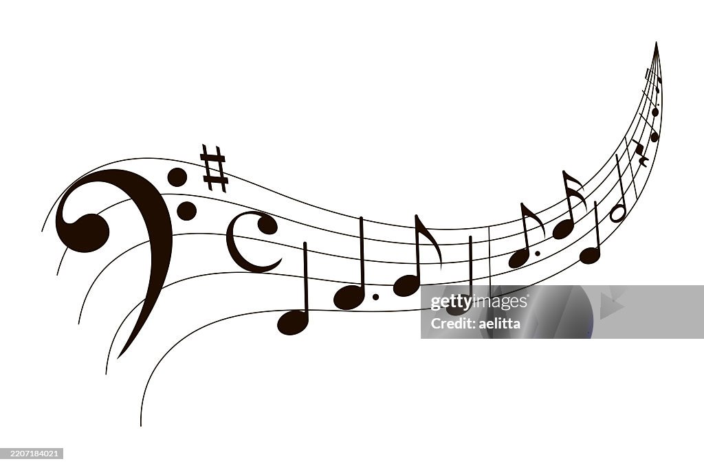 Vector illustration of musical symbols.