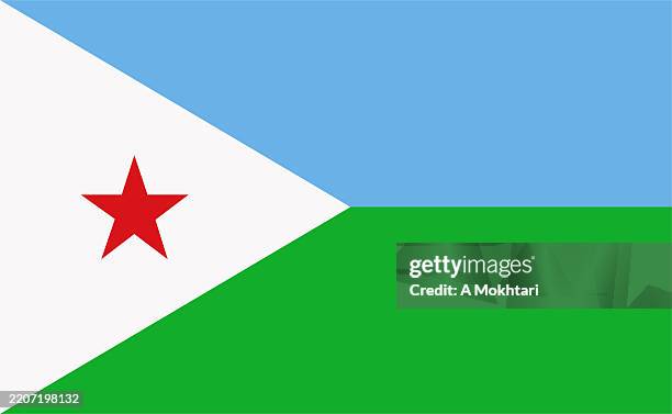 djibouti flag icon. - communist star stock illustrations