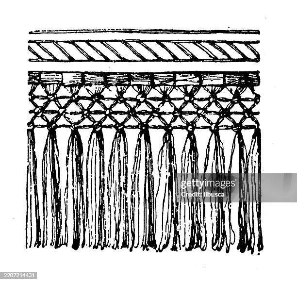 fringe and valence ornament, decoration, design element - frayed rope stock illustrations