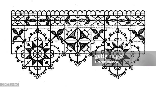 lace border ornament, decoration, design element - frayed rope stock illustrations