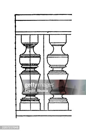 Balauster Support Ornament, Decoration, Design Element Balauster Support Ornament, Decoration, Design Element