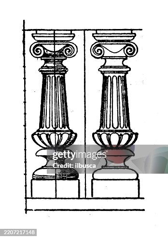 Balauster Support Ornament, Decoration, Design Element Balauster Support Ornament, Decoration, Design Element