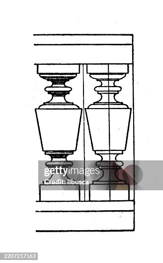 Balauster Support Ornament, Decoration, Design Element Balauster Support Ornament, Decoration, Design Element