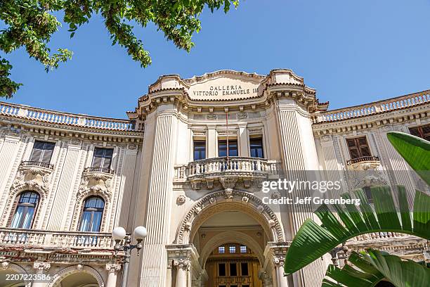Messina, Sicily, Italy, Piazza Antonello, Galleria Vittorio Emanuele III, historic Art nouveau style building, architect Camillo Puglisi Allegra.