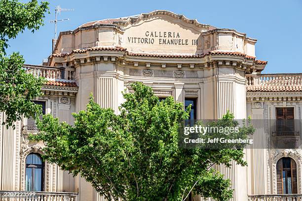 Messina, Sicily, Italy, Piazza Antonello, Galleria Vittorio Emanuele III, historic Art nouveau style building, architect Camillo Puglisi Allegra.