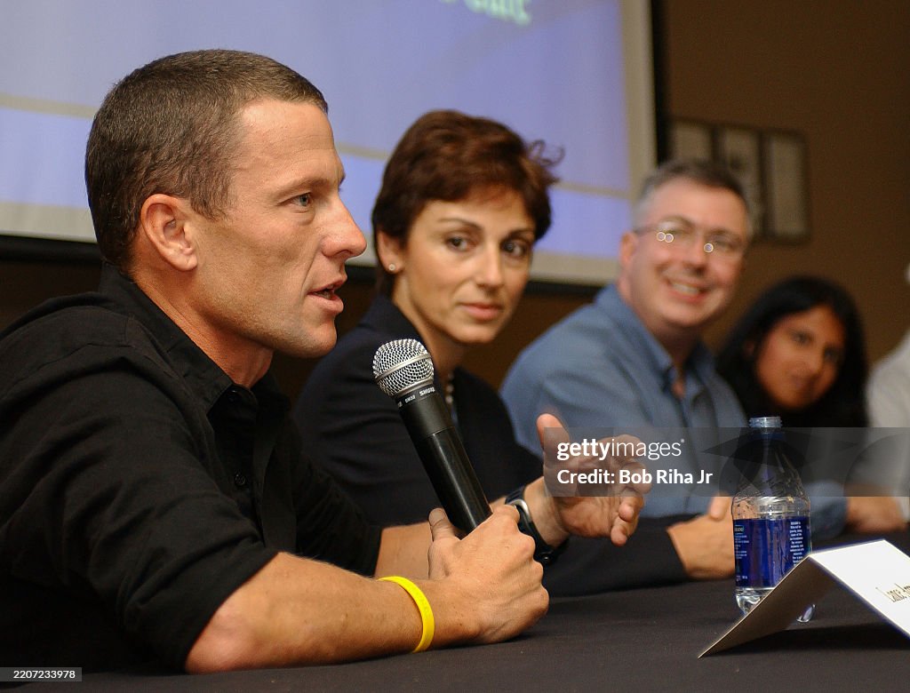 Cyclist Lance Armstrong On Cancer Talk Panel