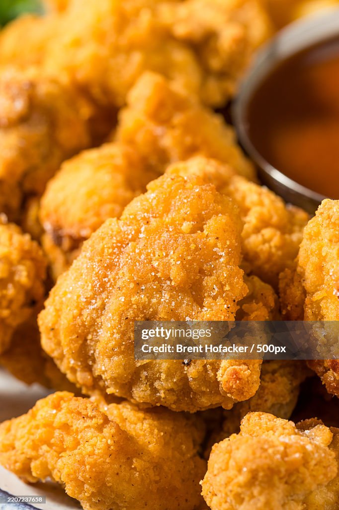Close-up of fried food with sauce in plate,United States,USA