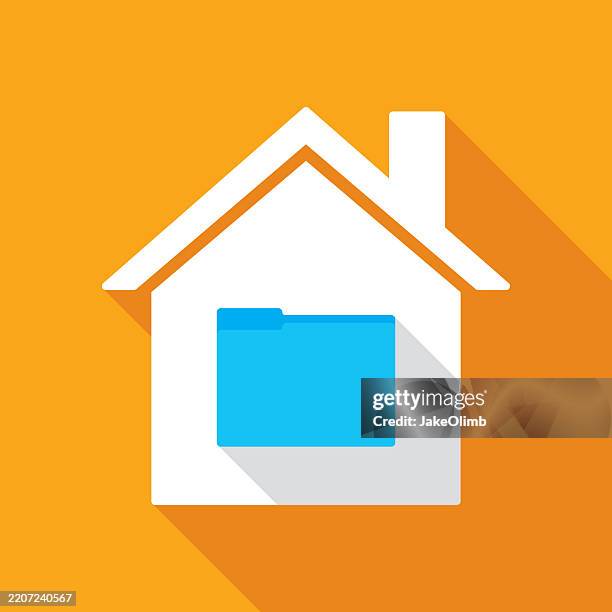 house folder icon flat - document wallet stock illustrations