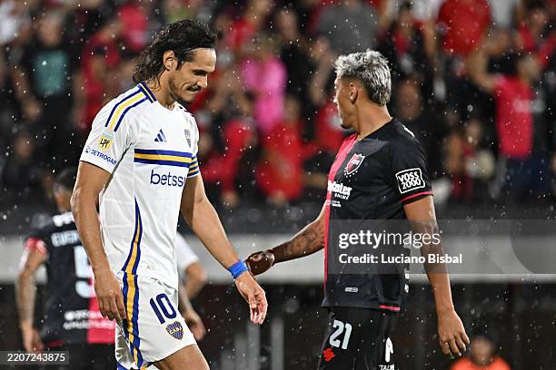 Edinson Cavani of Boca Juniors reacts after missing a penalty kick during the Torneo Apertura Betano 2025 match between Newell´s Old Boys and Boca...