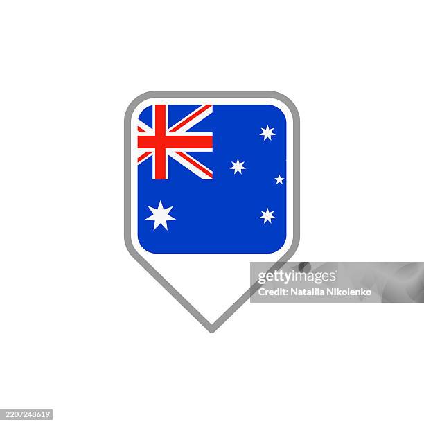 australia - flag pin square icon. - square flag stock illustrations