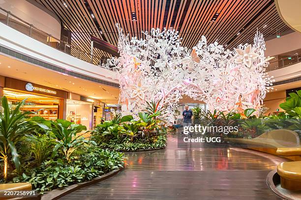 Steel in Bloom installation in Singapore Changi Airport Terminal 4.