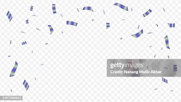blue confetti falling with transparent background - confetti falling transparent stock illustrations