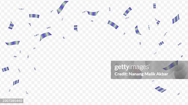blue confetti falling with transparent background - colour explosion transparent background stock illustrations