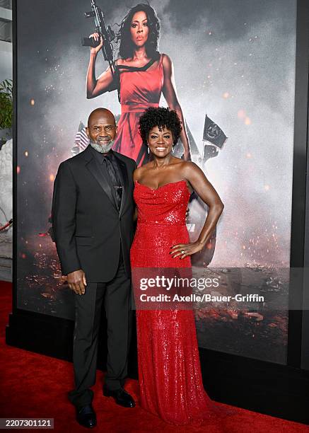 Julius Tennon and Viola Davis attend the Los Angeles Premiere of Amazon MGM Studios "G20" at TCL Chinese Theater on March 27, 2025 in Hollywood,...