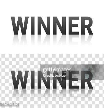 Winner - Text with reflection on transparent background Winner - Text with reflection on transparent background